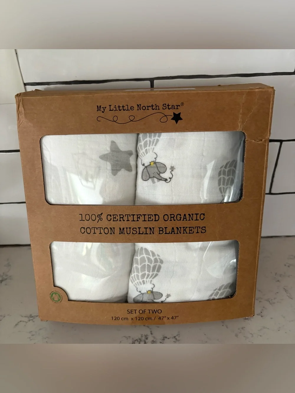 My Little North Star Organic CottonMuslin Baby Swaddle BIkts Set of 2 Newborn